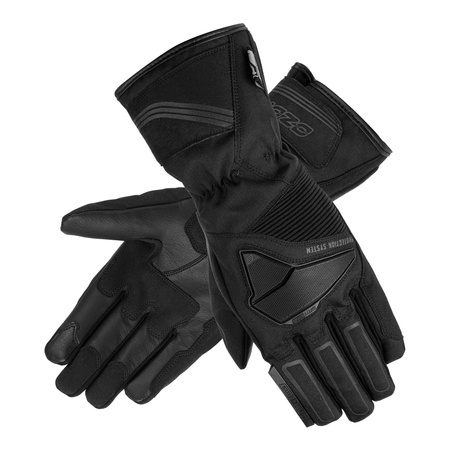 Damskie rękawice motocyklowe skórzane wodoodporne membrana OZONE TOURING WP czarne