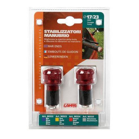 LAMPA SU-4 uniwersalne ciężarki kierownicy 17/23mm czerwone