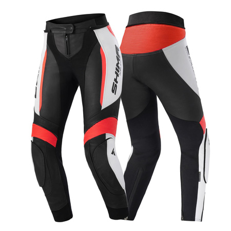 Kombinezon motocyklowy dwuczęściowy damski SHIMA MIURA 2.0 RED FLUO czarny biały czerwony fluo