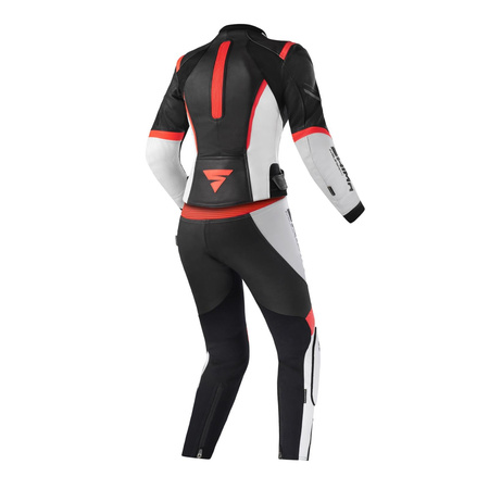 Kombinezon motocyklowy dwuczęściowy damski SHIMA MIURA 2.0 RED FLUO czarny biały czerwony fluo