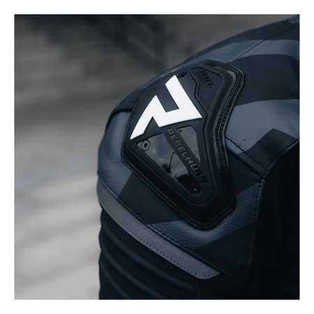 Kurtka motocyklowa skórzana Rebelhorn VANDAL czarny-biały