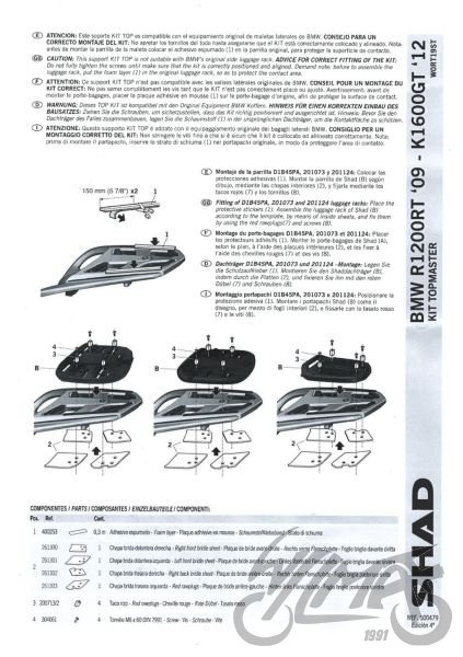 Stelaż kufra tylnego SHAD do BMW R1200 RT