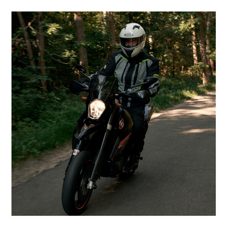 Kurtka motocyklowa tekstylna OZONE TOUR III czarna szary żółty fluo