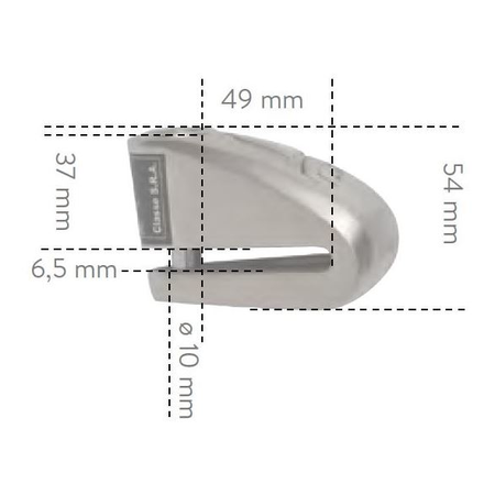 Zapięcie Motocyklowe AUVRAY B-LOCK 10 INOX – Stal Nierdzewna, 10 mm (klasa S.R.) – Blokada Na Tarcze z Alarmem