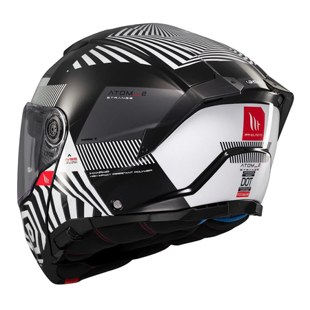Kask motocyklowy MT ATOM 2 SV STRANGE BLACK/WHITE czarny biały