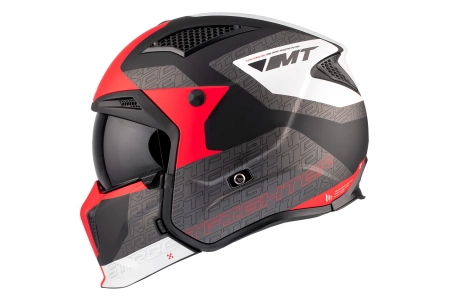 Kask motocyklowy MT STREETFIGHTER SV S TOTEM MATT PEARL RED czerwony szary czarny