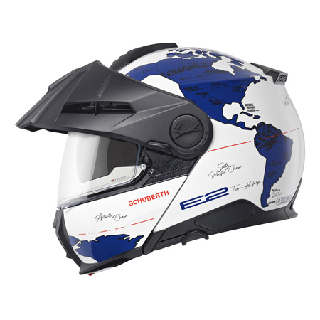 Kask motocyklowy SCHUBERTH E2 ECE ATLAS BLUE biały niebieski czerwony