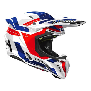 Kask cross AIROH TWIST 3 DYNASTY BLUE RED GLOSS biały czerwony niebieski