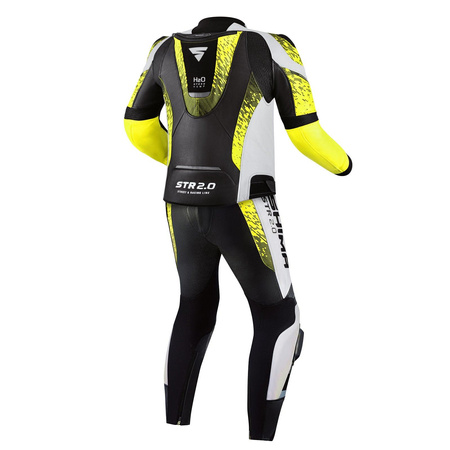 Kombinezon motocyklowy dwuczęściowy SHIMA STR 2.0 FLUO czarny żółty fluo biały
