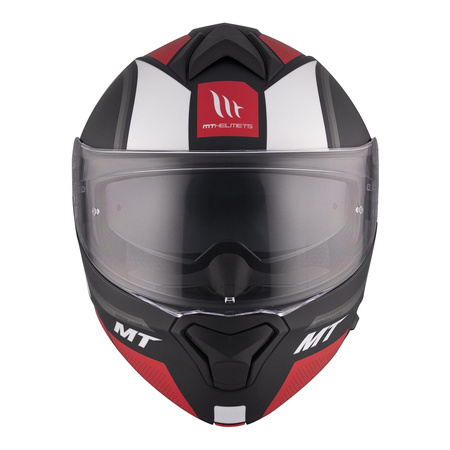 Kask motocyklowy MT GENESIS SV CAVE MATT BLACK/RED czarny czerwony biały