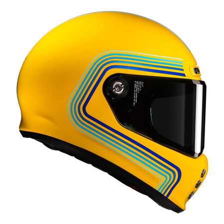 Kask motocyklowy integralny custom cruiser HJC V10 Foni żółty/szary