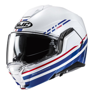 Kask motocyklowy szczękowy HJC I100 Sysma biały/niebieski