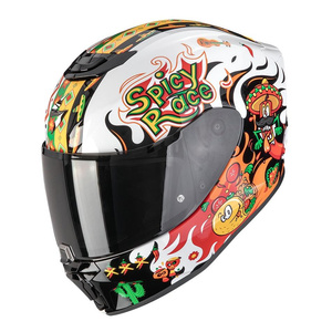 Kask motocyklowy integralny dziecięcy SCORPION EXO-JNR YUCATAN WHITE/ORANGE/BLACK biały pomarańczowy
