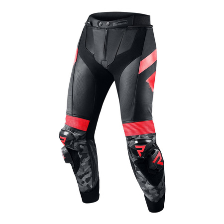 Kombinezon motocyklowy dwuczęściowy REBELHORN REBEL BLACK/FLO RED czarny czerwony fluo szary
