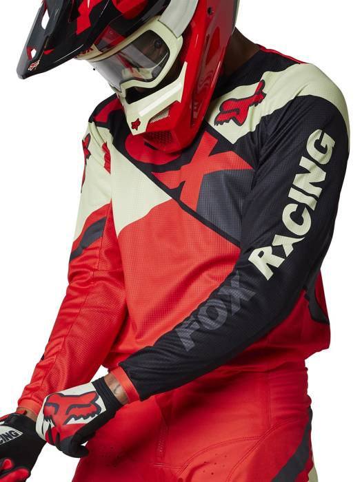 Bluza koszulka motocyklowa rowerowa cross offroad mtb FOX 180 Xpozr Fluo czerwony
