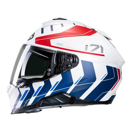 Kask motocyklowy integralny HJC I71 Simo biały/czerwony/niebieski