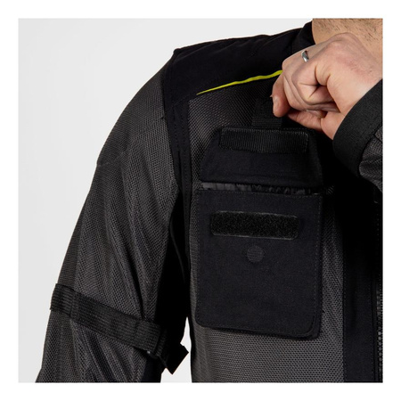 Kurtka motocyklowa tekstylna Rebelhorn BRUTALE szary-czarny-żółty fluo