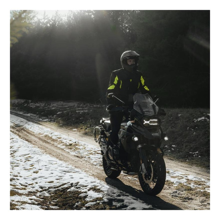 Kurtka motocyklowa tekstylna miejska/turystyczna Rebelhorn HARDY II czarny-żółty fluo
