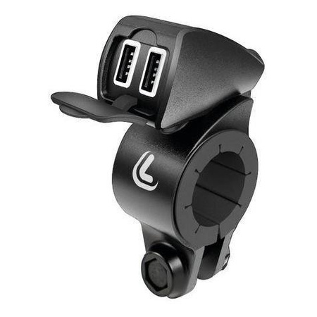 LAMPA Usb-Fix Trek, podwójna, wodoodporna ładowarka USB mocowana na kierownicy - Ultra Fast Charge - 5400 mA - 12/24 V