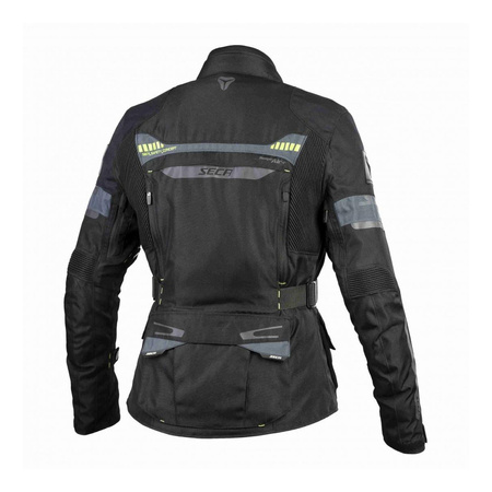 Kurtka motocyklowa damska SECA ARRAKIS II LADY BLACK czarny szary żółty fluo