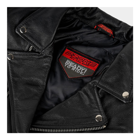 Kurtka motocyklowa skórzana ramoneska OZONE RAMONES czarna