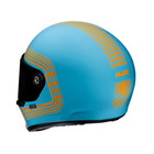 Kask motocyklowy integralny custom cruiser HJC V10 Foni niebieski/pomarańczowy