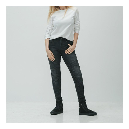 Spodnie jeansowe REBELHORN VANDAL LADY DENIM WASHED – czarne