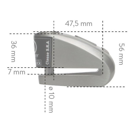 Blokada na motocyklową tarczę hamulcową AUVRAY DK10 STEEL szary czarny