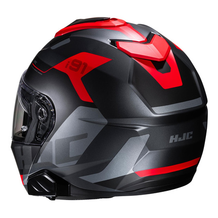 Kask motocyklowy szczękowy HJC I91 Carst czarny/czerwony
