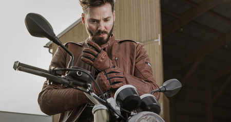 Rękawice motocyklowe miejskie Shima CALIBER brązowy