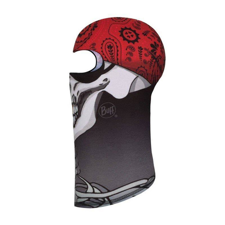 Kominiarka termoaktywna motocyklowa dziecięca BUFF JUNIOR POLAR BALACLAVA PRIMALOFT SKULL PIRATE MULTI WHITE