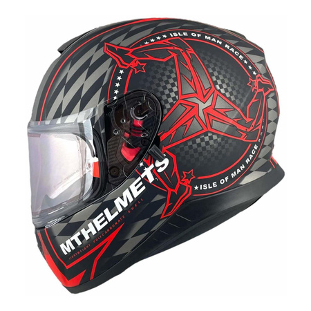 Kask motocyklowy MT THUNDER 3 SV ISLE OF MAN BLACK/RED czarny czerwony srebrny