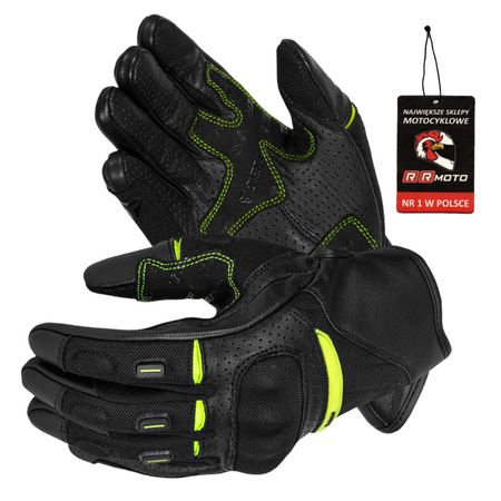 Rękawice motocyklowe SECA AXIS MESH II FLUO YELLOW czarny żółty fluo