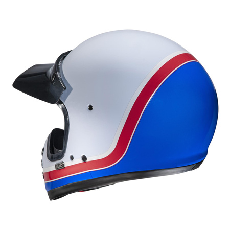 Kask motocyklowy integralny custom cruiser HJC V60 Scoby biały/czerwony/niebieski