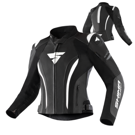 Damska kurtka motocyklowa skórzana Shima MIURA 2.0 czarny/biały