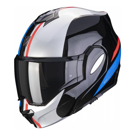 Kask motocyklowy SCORPION EXO-TECH FORZA BLACK/SILVER/RED czarny biały czerwony niebieski