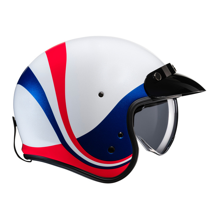 Kask motocyklowy otwarty HJC V31 Emgo biały/niebieski