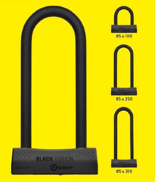 Zapięcie Motocyklowe AUVRAY BLACK EDITION – U-Lock, 85 mm x 310 mm (klasa S.R.A.) – Uniwersalny