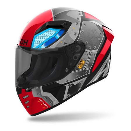 Kask motocyklowy AIROH CONNOR BOT GLOSS szary czerwony czarny niebieski