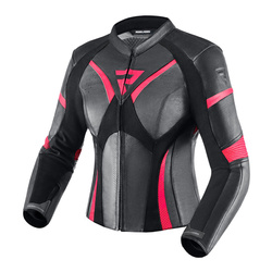 Damska kurtka motocyklowa skórzana Rebelhorn REBEL różowy-czarny