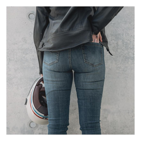 Jeansy motocyklowe damskie Rebelhorn CLASSIC III slim fit niebieski