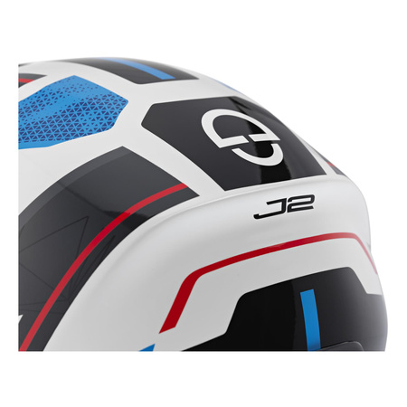 Kask motocyklowy SCHUBERTH J2 ECE SIGMA BLUE biały niebieski czerwony czarny