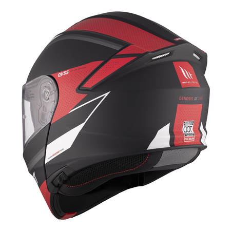 Kask motocyklowy MT GENESIS SV CAVE MATT BLACK/RED czarny czerwony biały