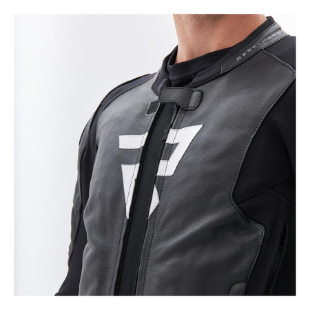 Kurtka motocyklowa skórzana Rebelhorn VELOCE czarny-biały