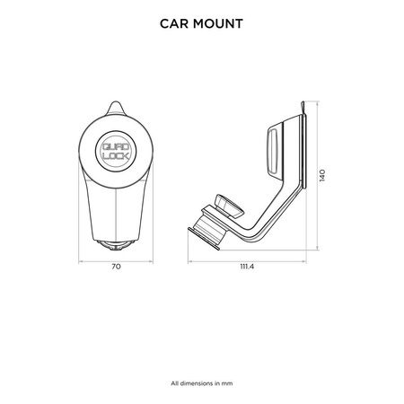 Uchwyt samochodowy Szyba Deska rozdzielcza QUAD LOCK Uniwersalna