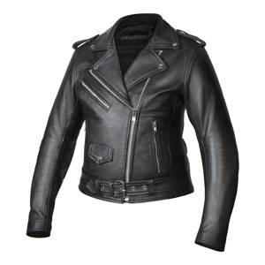 Damska kurtka motocyklowa skórzana ramoneska OZONE RAMONES czarna
