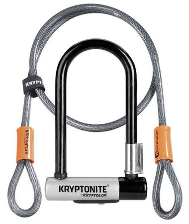 Zapięcie Motocyklowe KRYPTONITE Kryptolok Mini-7 – U-Lock z Linką Stalową, 12,7/10 mm x 82 mm x 178 mm – Uniwersalny