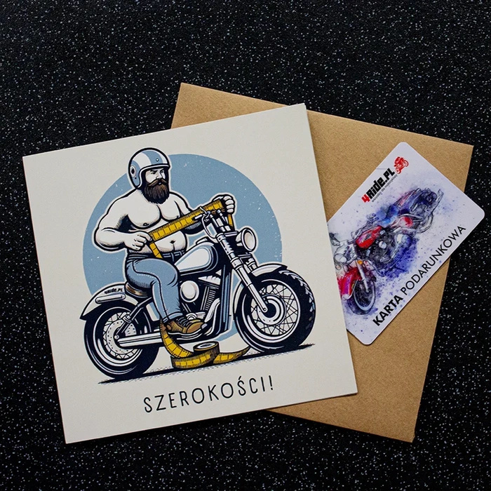 Kartka urodzinowa motocyklowa "Szerokości"