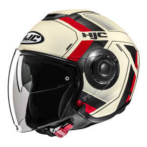 Kask motocyklowy otwarty HJC I40N Velu beżowy/czerwony