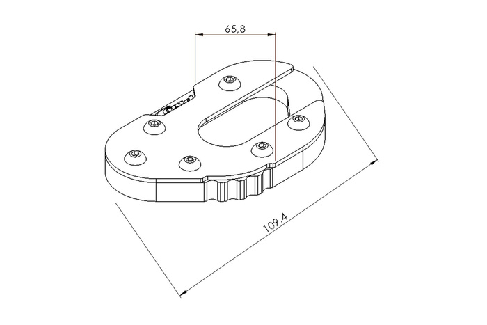 Poszerzenie stopki bocznej PUIG do Suzuki DL650 04-24 Czarny